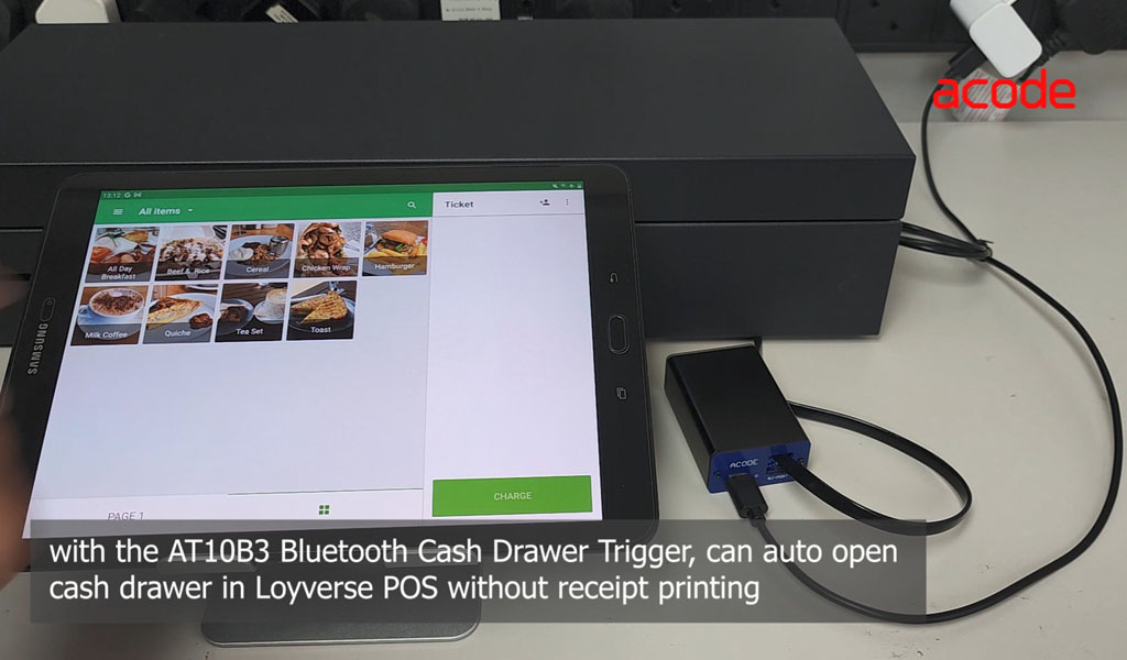 Product Video AT10B3 Bluetooth Cash Drawer Trigger for Loyverse POS