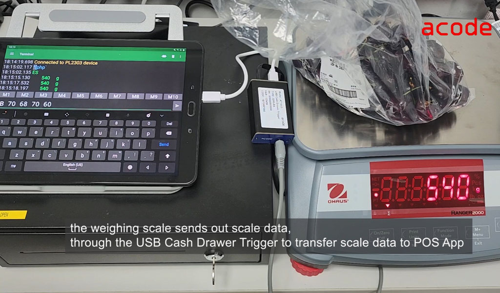 Product Video AT10U3 USB Cash Drawer Trigger weighing scale